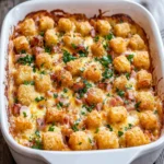 Ham and Cheese Breakfast Casserole with Tater Tots First Image First Image