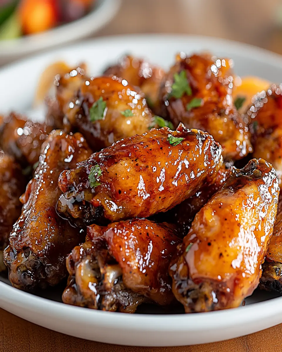 Bourbon Maple Glazed Chicken Wings First Image First Image