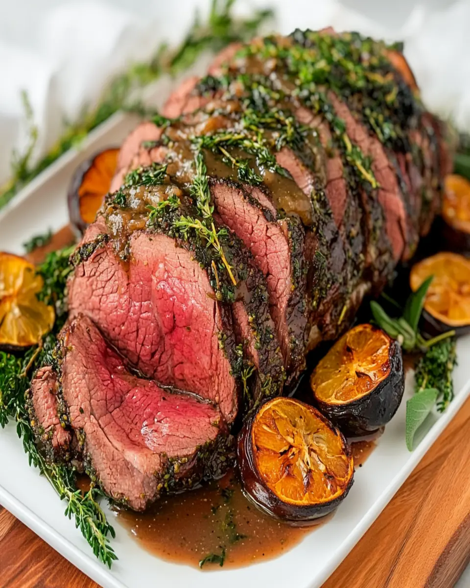 Herb-Crusted Roast Beef With Pan Gravy First Image First Image