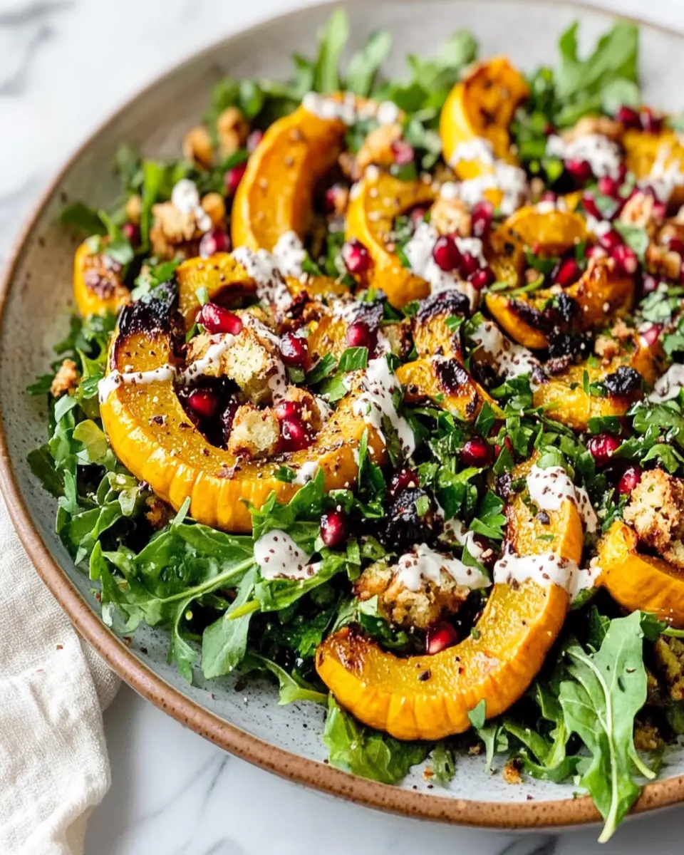 Delicata Squash Salad with Tahini Dressing First Image First Image