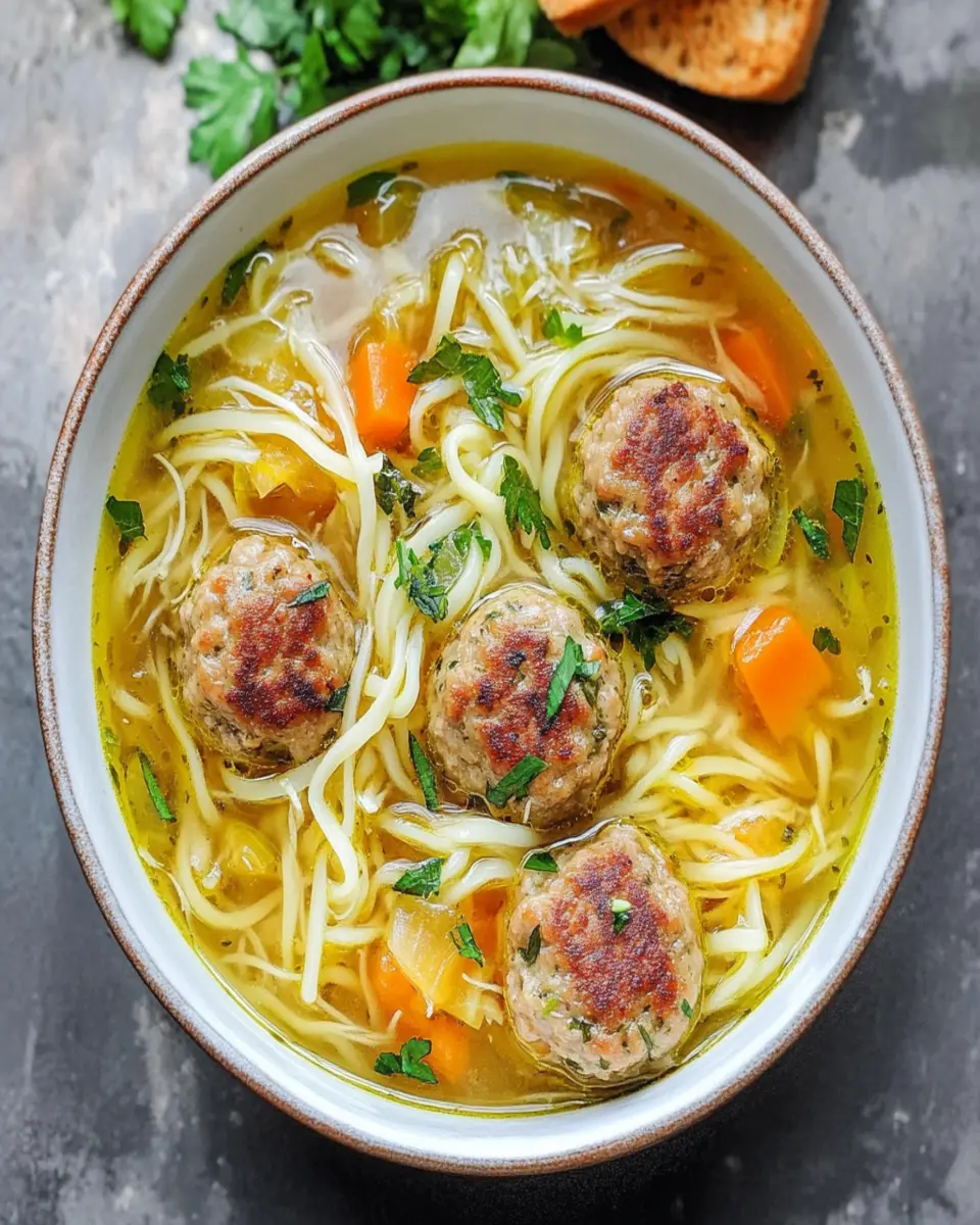 Chicken Meatball Noodle Soup First Image First Image