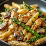 Creamy Mushroom Asparagus Chicken Penne First Image First Image