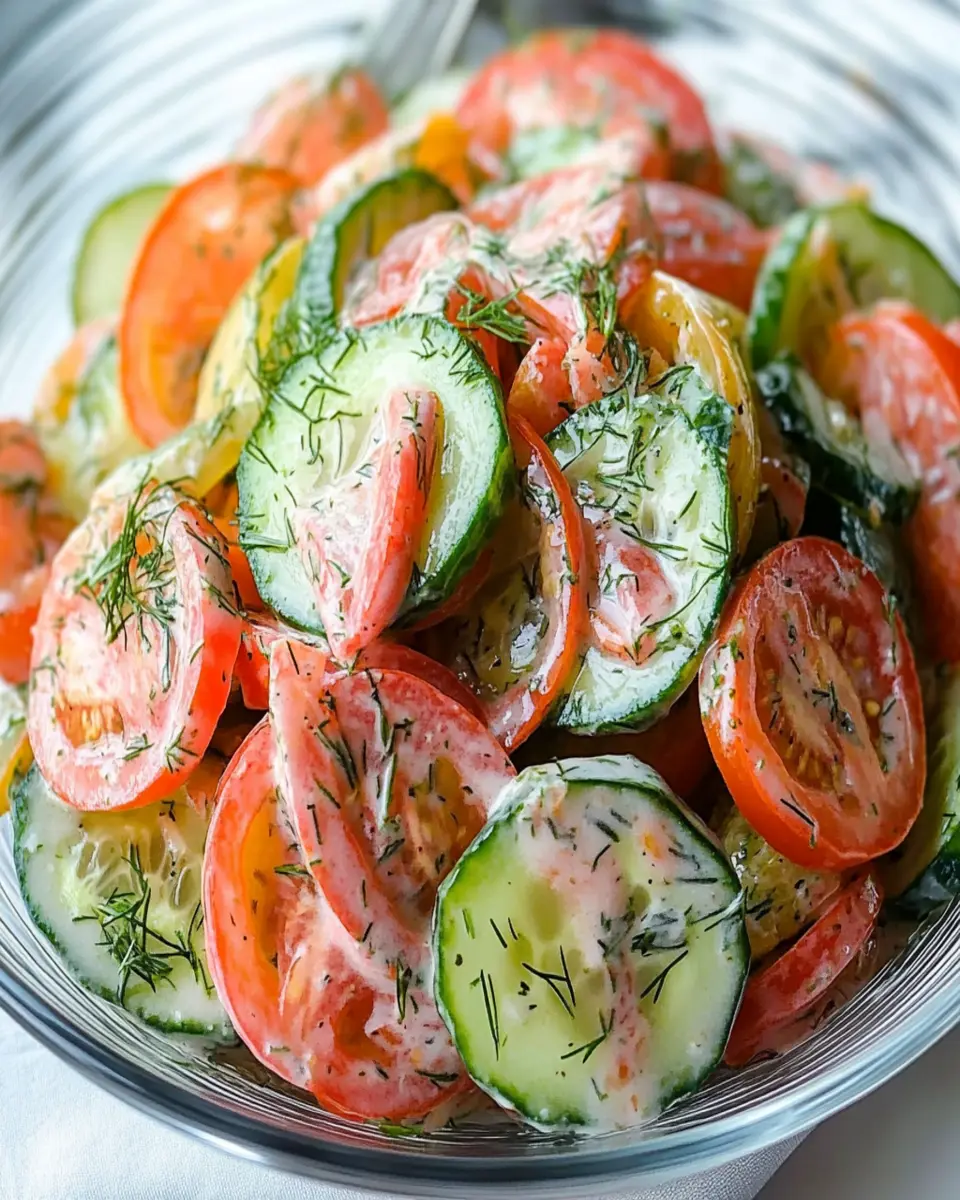Creamy Cucumber Tomato Salad First Image First Image