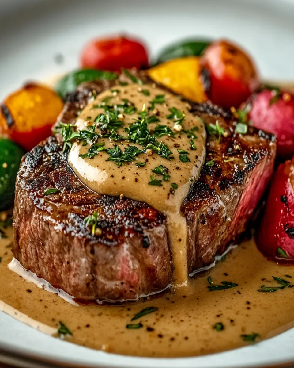 Juicy Steak with Creamy Garlic Sauce First Image First Image