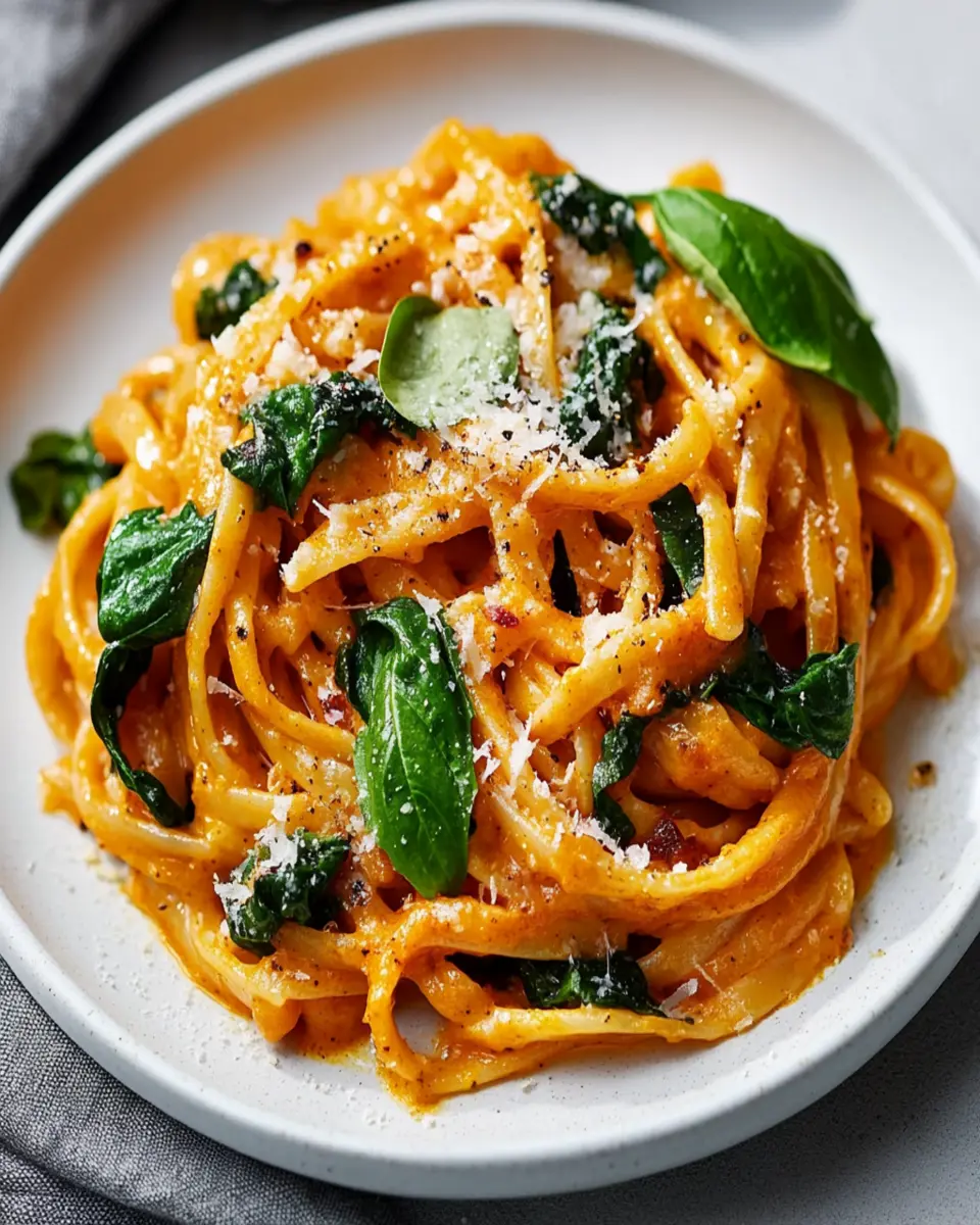 Pumpkin Pasta With Garlic and Spinach First Image First Image