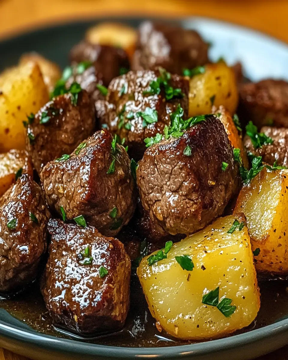 Garlic Butter Beef Bites & Potatoes First Image First Image