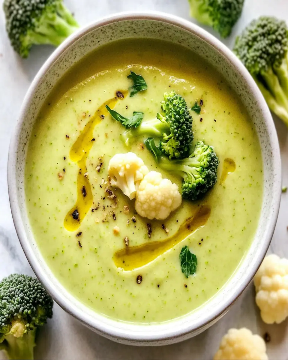 Creamy Broccoli and Cauliflower Soup First Image First Image