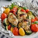 Italian Herbed Chicken and Veggie Bake Foil Packs First Image First Image