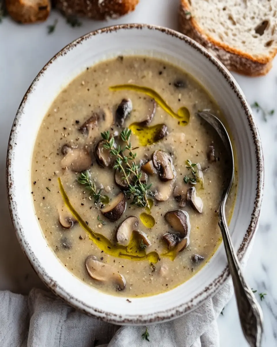 Mushroom and Thyme Soup First Image First Image