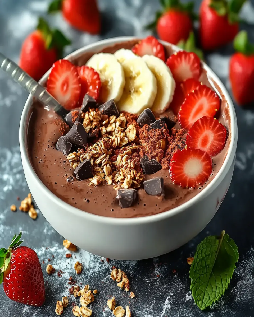 Chocolate Strawberry Smoothie Bowl First Image First Image