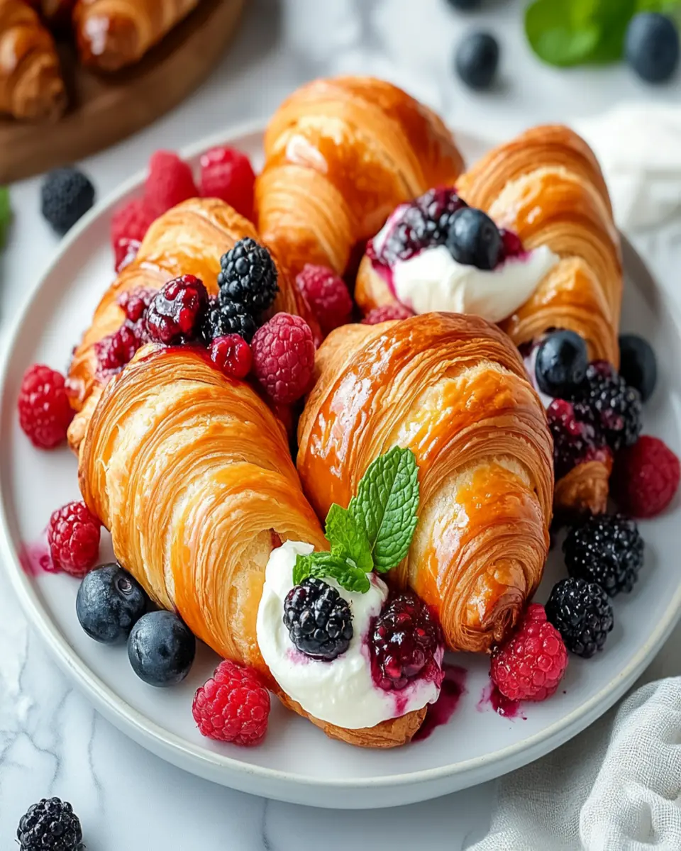 Berry and Cream Cheese Stuffed Croissants First Image First Image