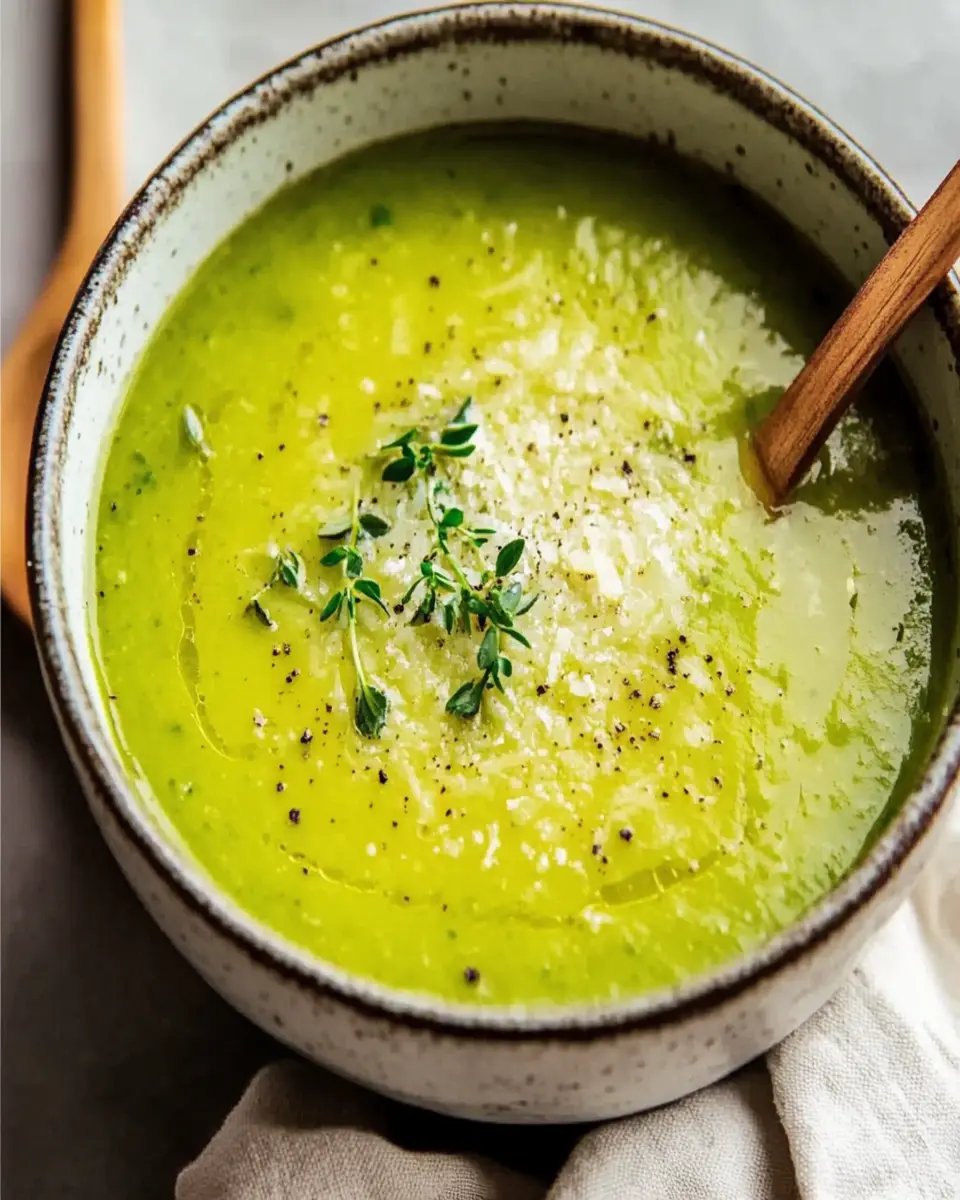 Asparagus and Leek Soup With Parmesan Cheese First Image First Image