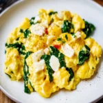 Scrambled Eggs with Spinach and Cheese First Image First Image