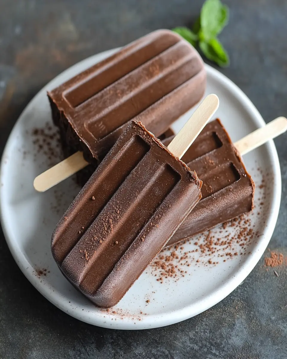 4-Ingredient Fat Free Chocolate Pops First Image First Image
